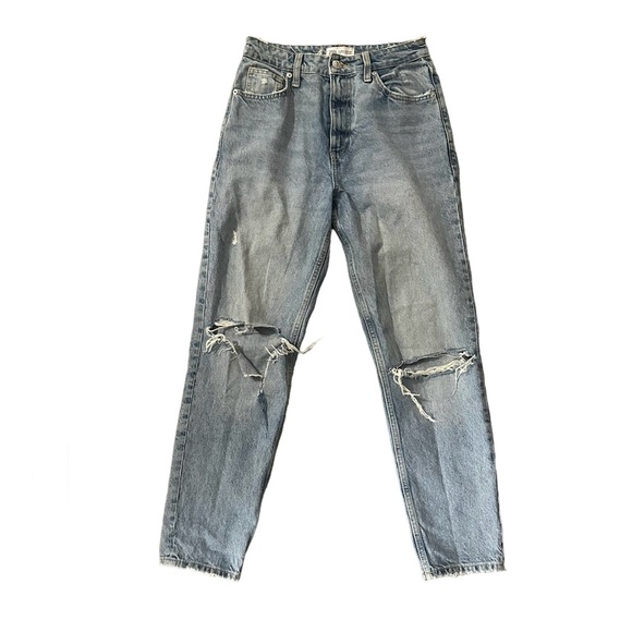Zara Ripped Knees Mom Fit Jeans - Picture 1 of 4